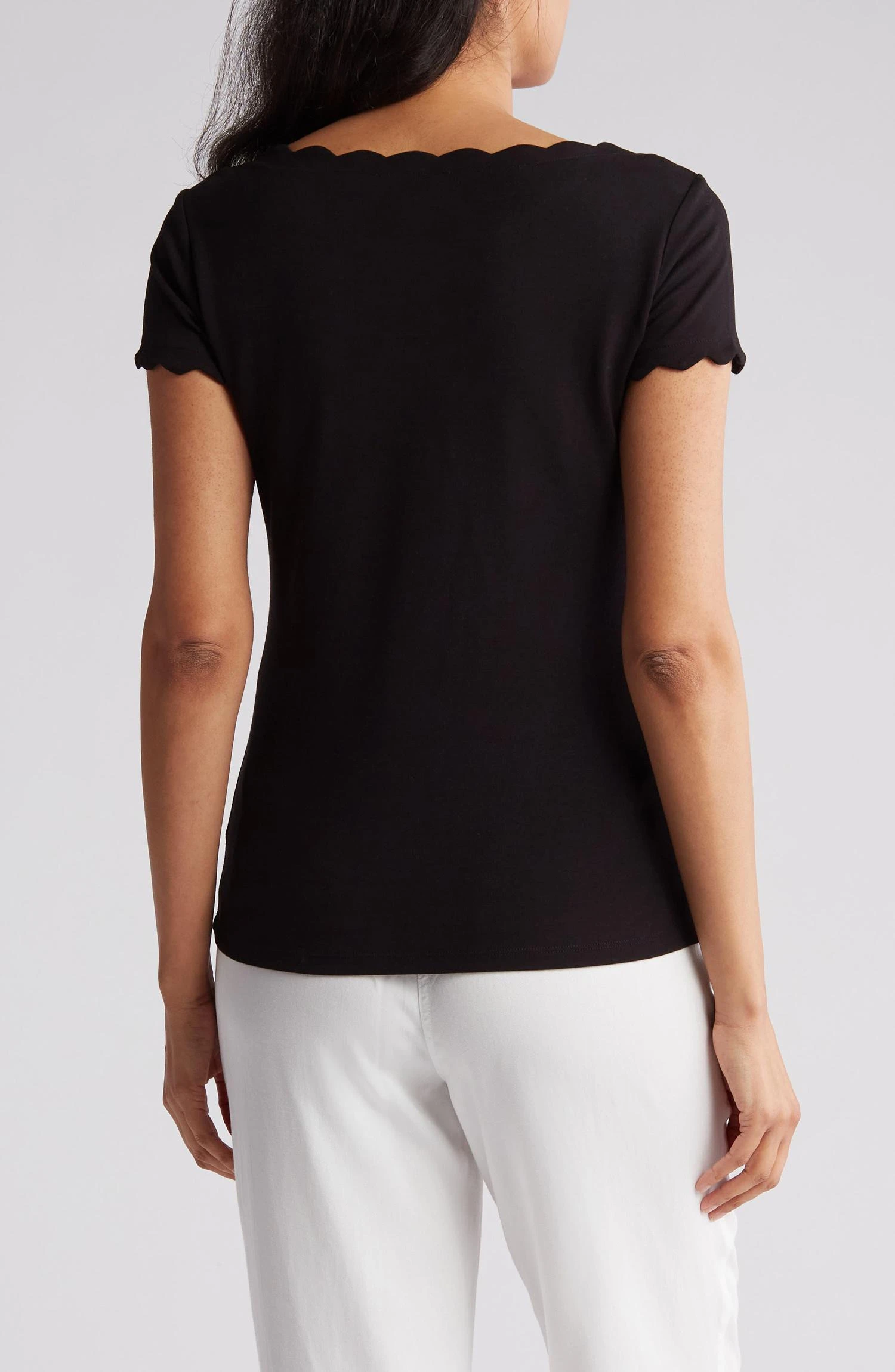 Tahari Scalloped Knit T-Shirt 2