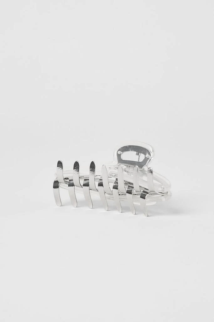 Alo Acrylic Illusion Claw Clip - Clear Acetate/Chrome 3