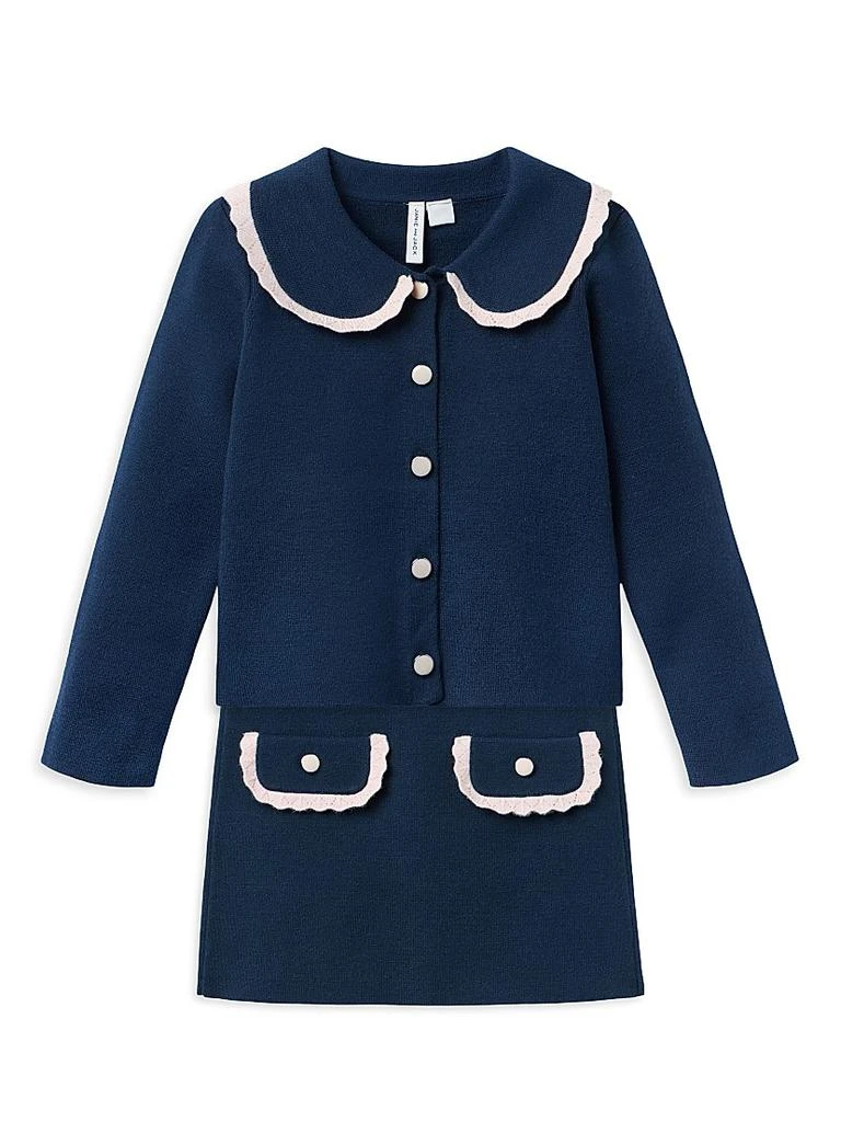 Janie and Jack Little Girl's & Girl's Crochet Sweater & Skirt Set