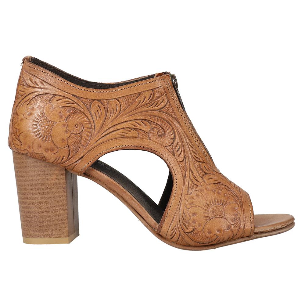 Roper Mika Front Zip Block Heel Sandals