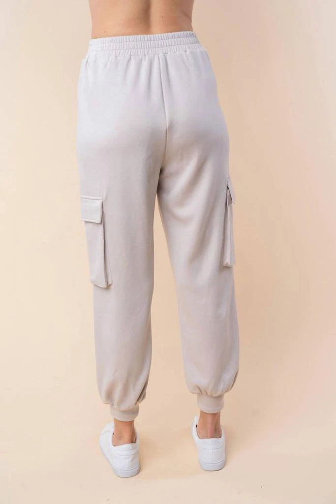 White Birch White Birch - High Waisted Solid Knit Cargo Pants 2