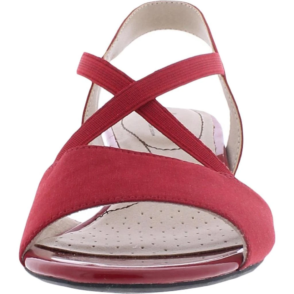 LifeStride Yolo 2 Womens Canvas Ankle Strap Wedge Heels 3