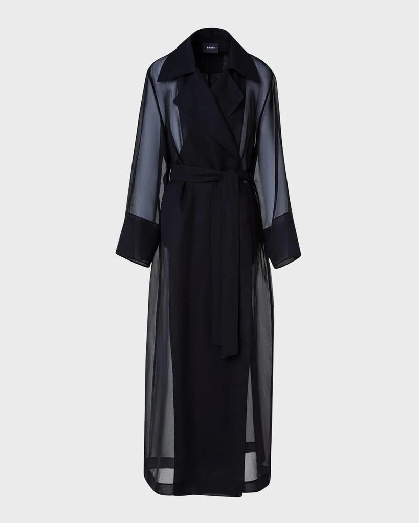 Akris Valentine Silk Gauze Belted Trench Coat 1