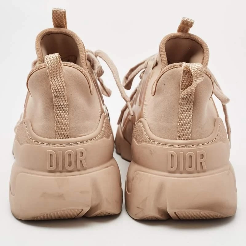Dior Dior Beige Neoprene and Rubber D-Connect Sneakers Size 39 5