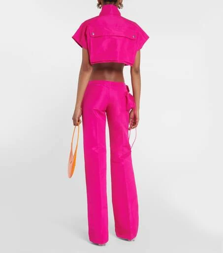 LaQuan Smith Cropped satin jacket 3
