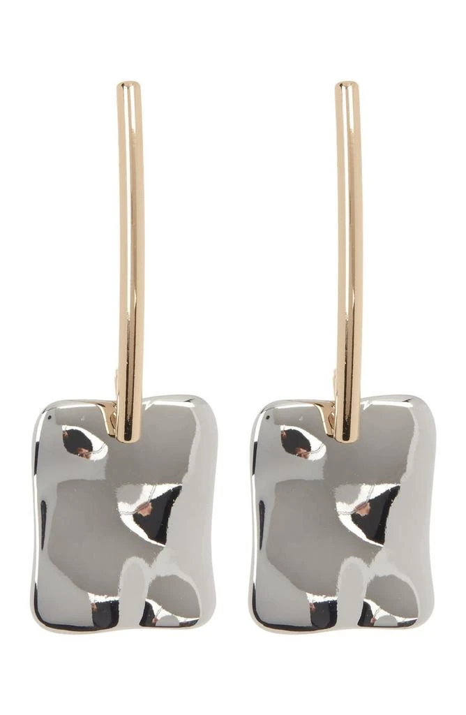 Halogen Two-Tone Molten Rectangle Drop Earrings 1