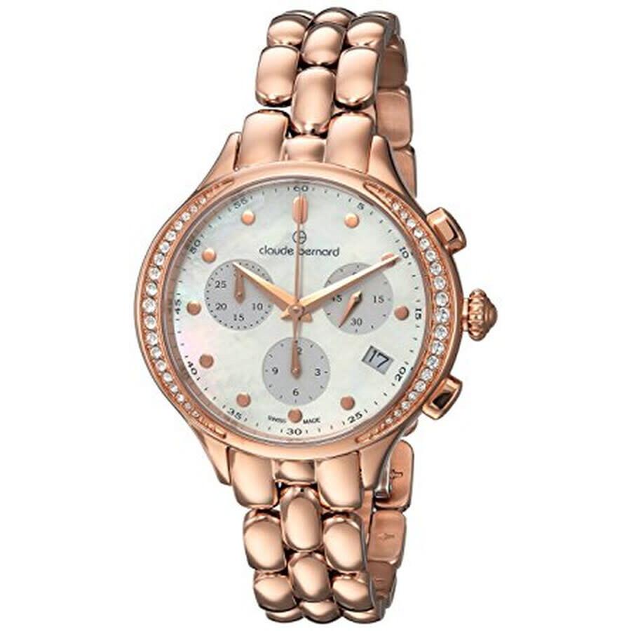 Claude Bernard Dress Code Mother of Pearl Dial Chronograph Ladies Watch 10232 37RPM NAIR
