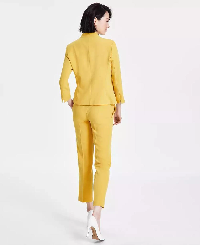 Kasper Kiss-Front Blazer, Animal-Print Top & Slim-Leg Pants 2