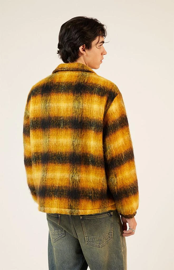 PacSun Yellow Brushed Plaid Jacket 3