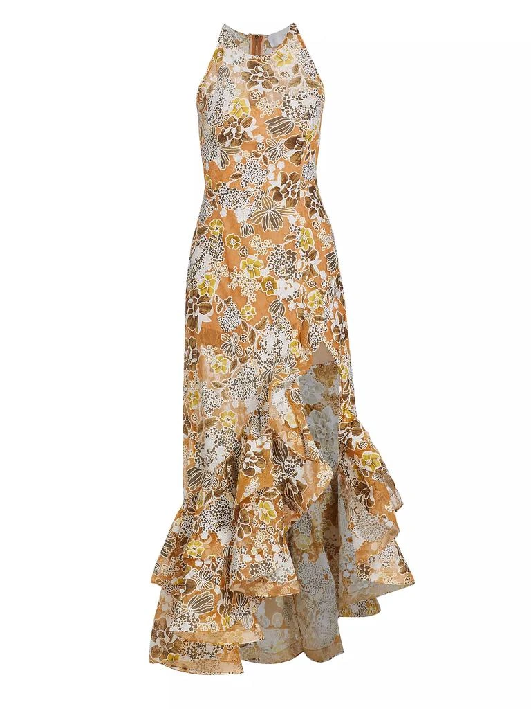 BRONX AND BANCO Sicilia Floral Ruffled Midi-Dress 1