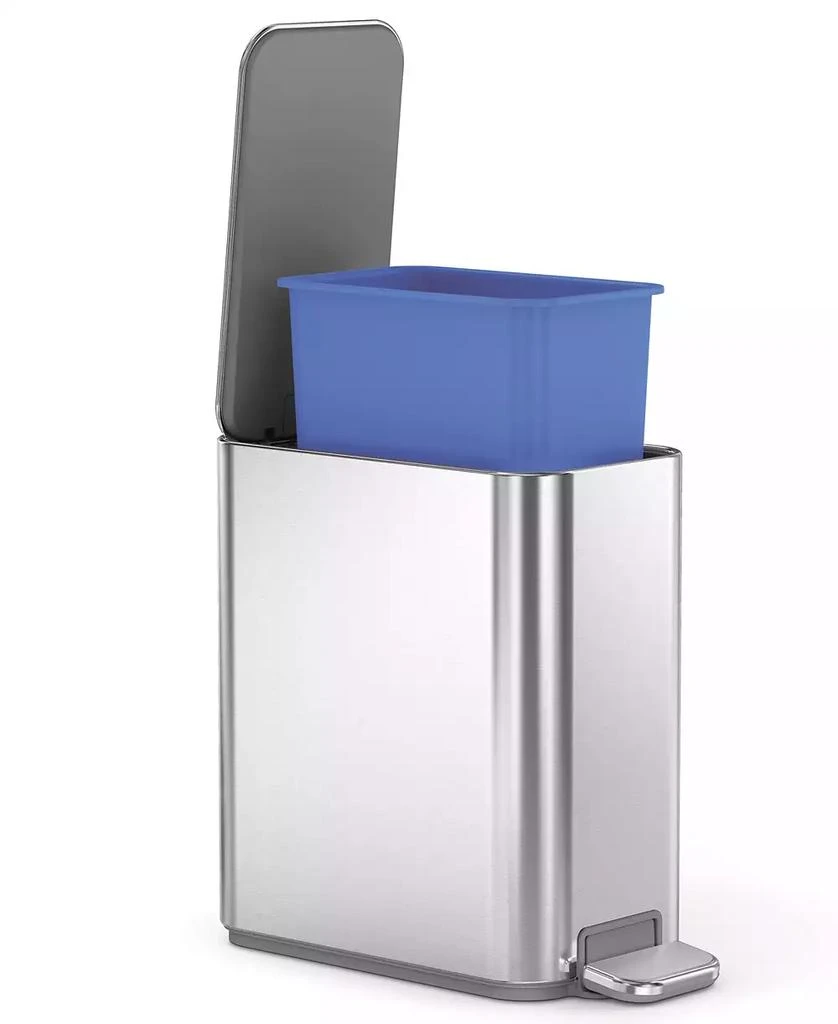 simplehuman 5 Liter Slim Bathroom Trash Can with Liner Pocket 6