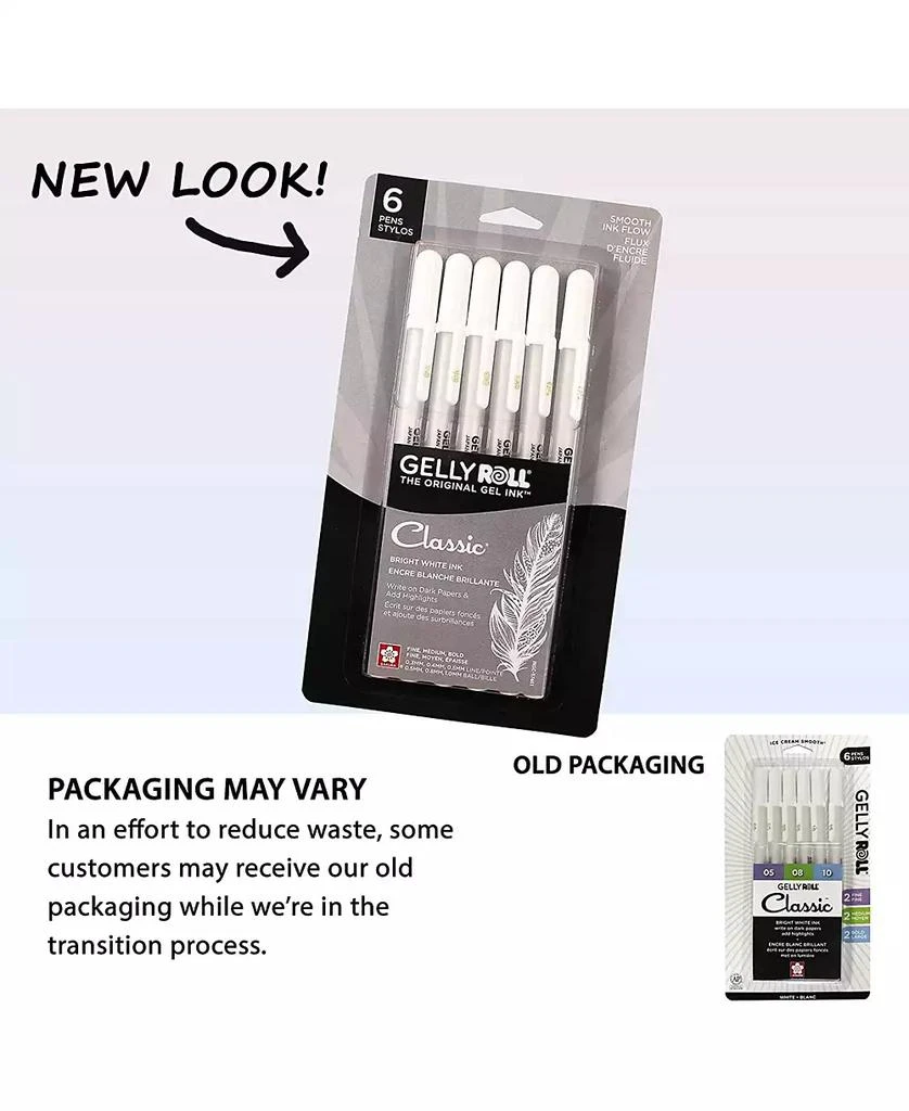 Sakura Classic Gelly Roll White Pens, 6 Pack 9