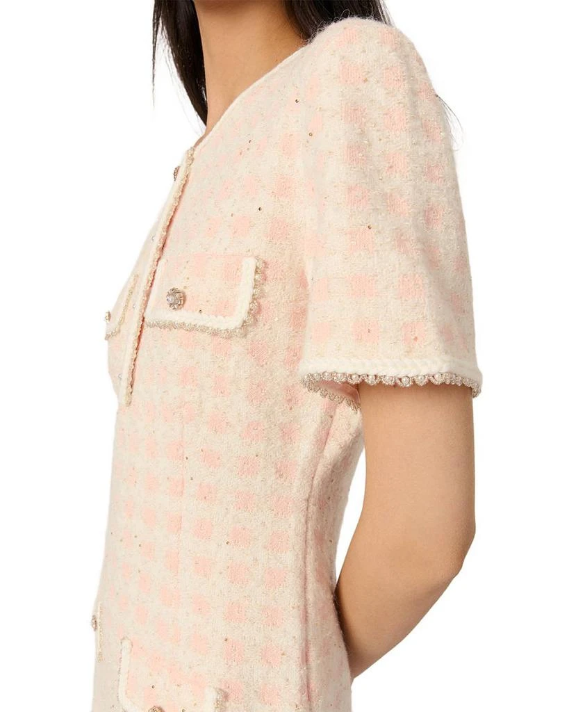 Maje Tweed Effect Knit Short Dress 7