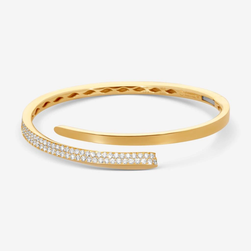 Crivelli Crivelli 18K Yellow Gold Diamond Open Bangle Bracelet B0253E
