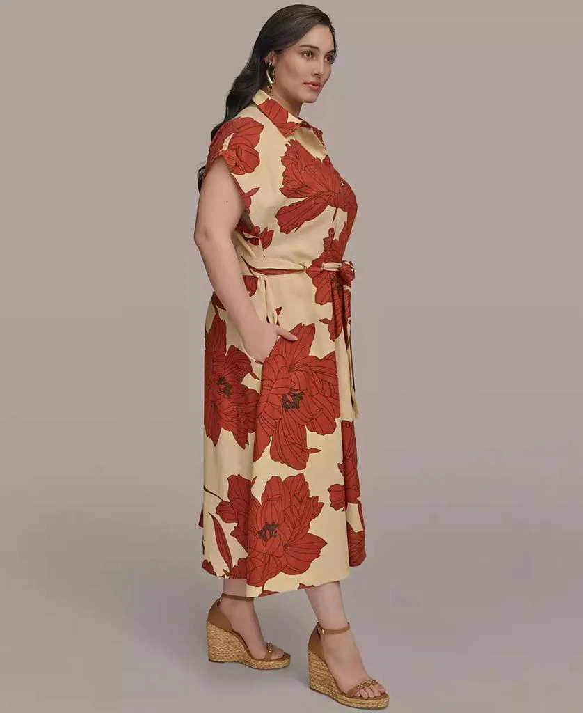 Donna Karan Plus Size Printed Grommet-Waist Shirtdress 3
