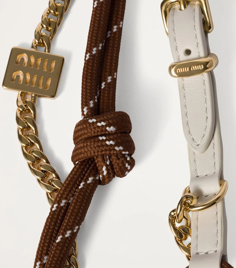 Miu Miu Leather, Cord and Metal Bag Charm 3
