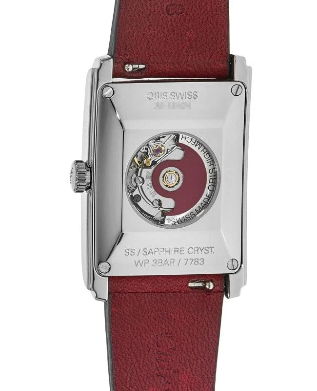 Oris Oris Rectangular Automatic Red Dial Leather Strap Unisex Watch 01 561 7783 4068-07 5 19 18 3