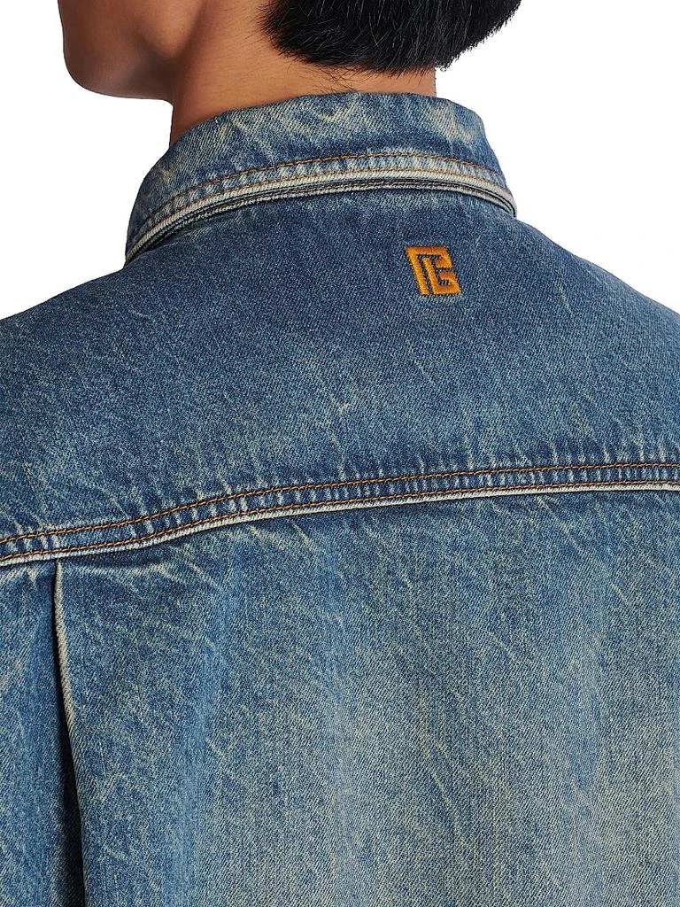 Balmain Denim Short-Sleeve Shirt 7