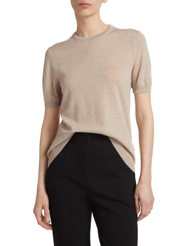 Saks Fifth Avenue Sand Merino Wool T-Shirt