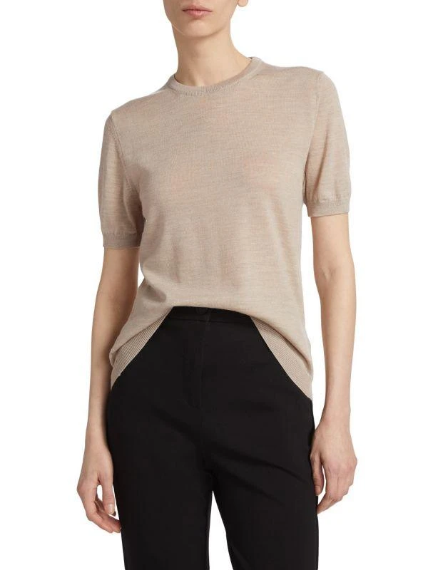 Saks Fifth Avenue Sand Merino Wool T-Shirt 1