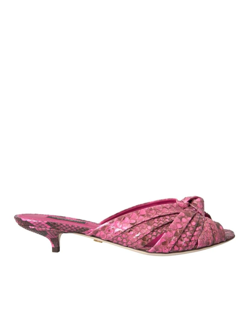 Dolce & Gabbana Dolce & Gabbana  Exotic Leather Kitten Heels Slides Women's Shoes 1