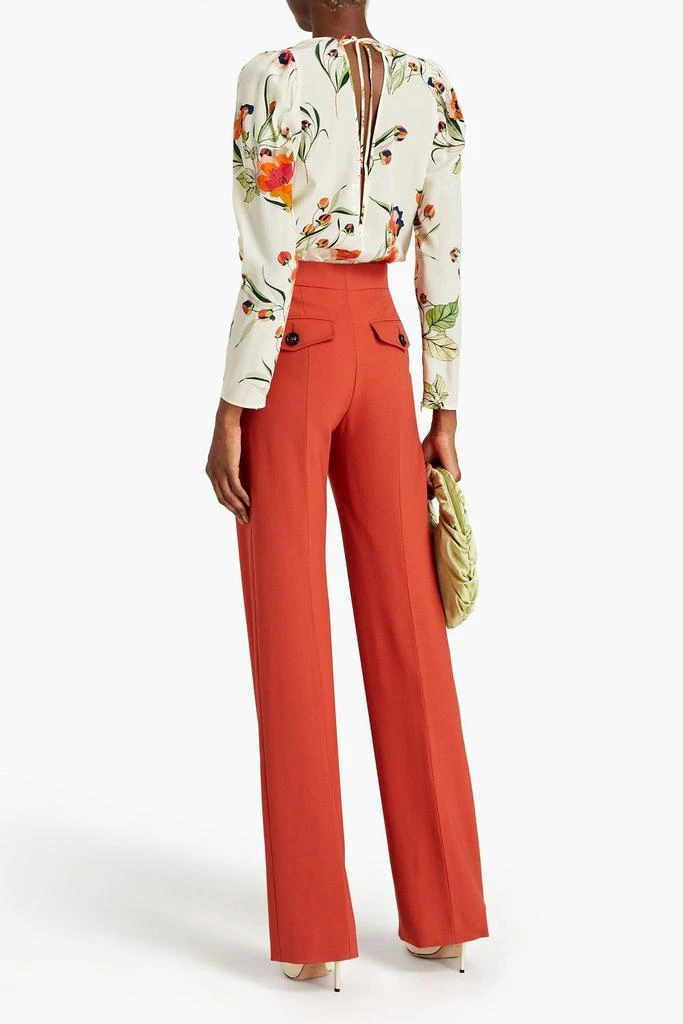 RED Valentino Cutout floral-print silk crepe de chine blouse 3
