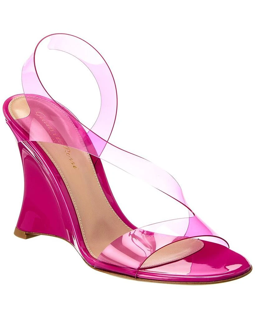 Gianvito Rossi 95 Vinyl & Patent Wedge Sandal 1