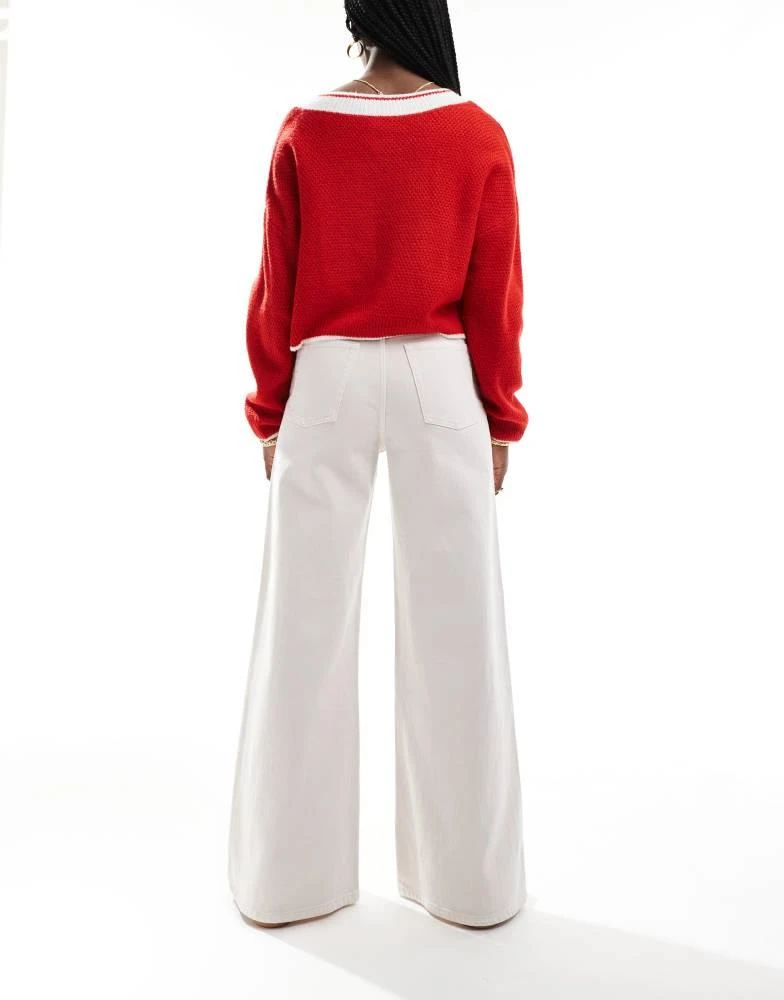 Tommy Jeans Tommy Jeans wide leg jeans in ecru white 2