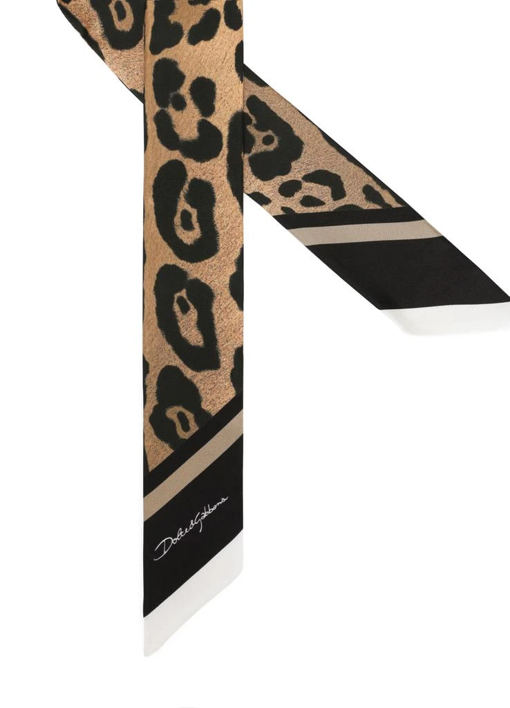 Dolce & Gabbana Leopard-print twill headscarf 4