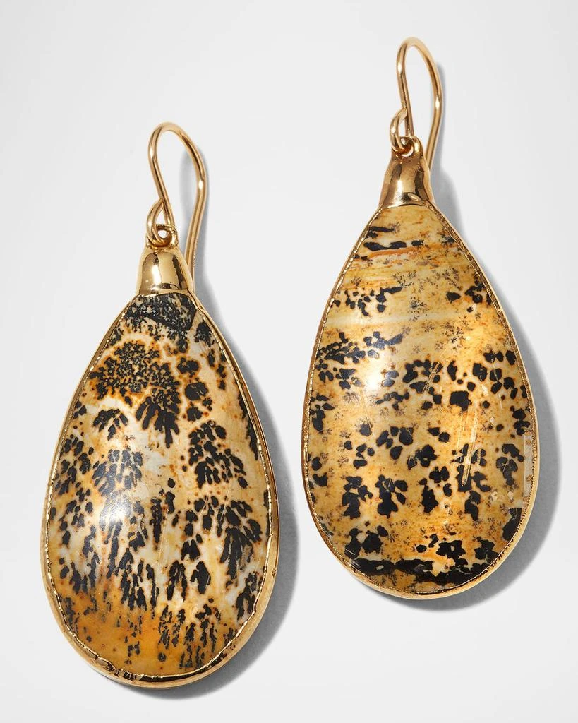 Devon Leigh 24k Gold Foil Landscape Stone Dangle Earrings 1