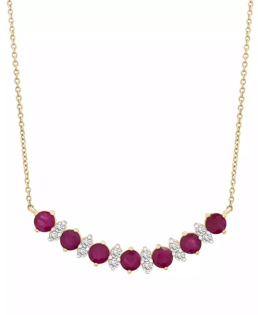 Macy
s Ruby (1-1/2 ct. t.w.) 
Diamond (1/4 ct. t.w.) 17" Collar Necklace in 14k Gold