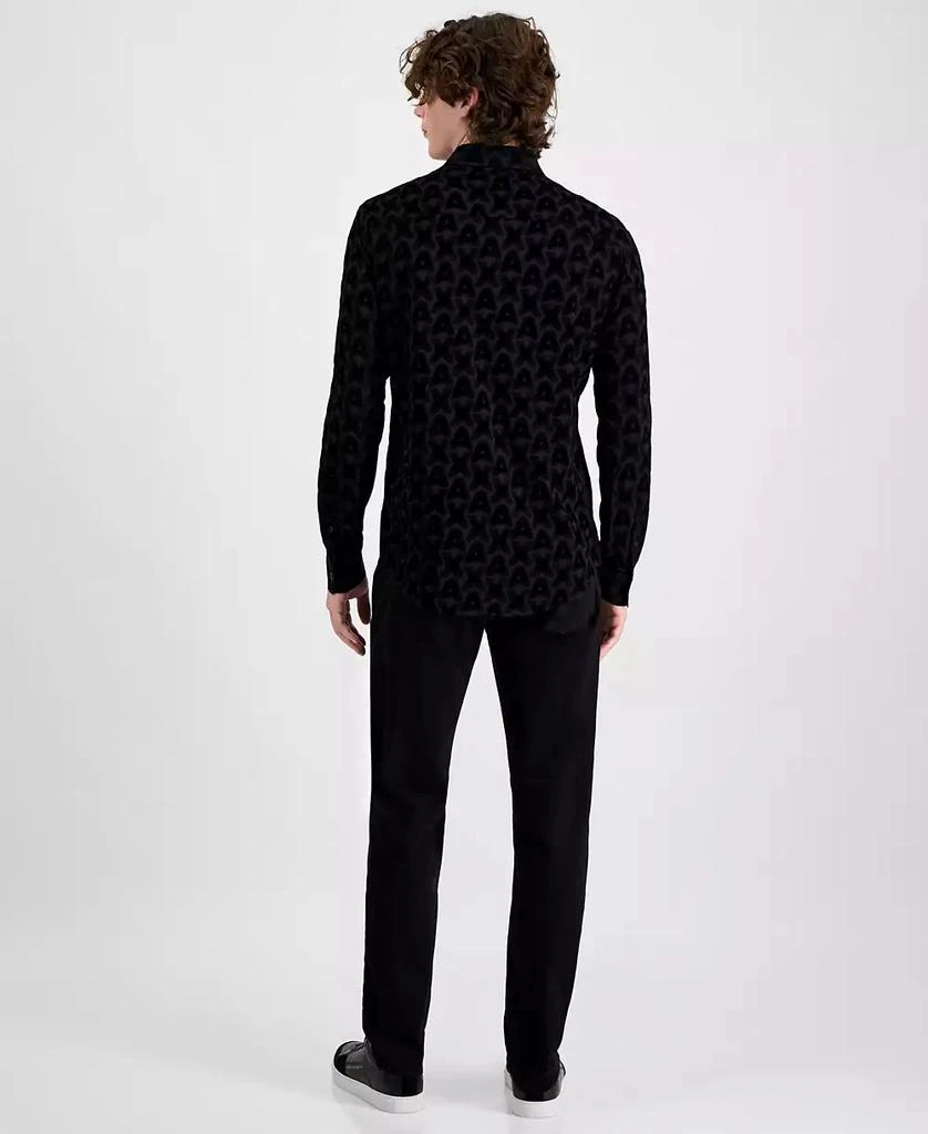 Armani Exchange Men's Flocking Woven Logo Shirt 4