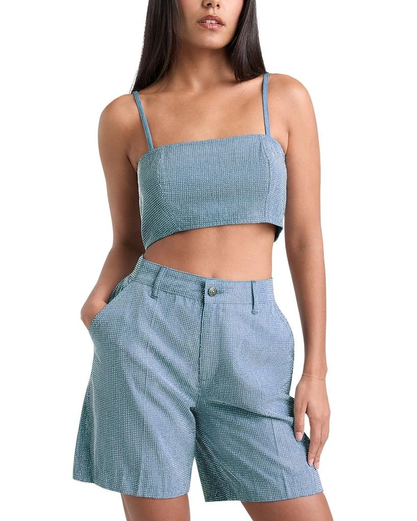Cinq à Sept Nik Chambray Crop Top 1