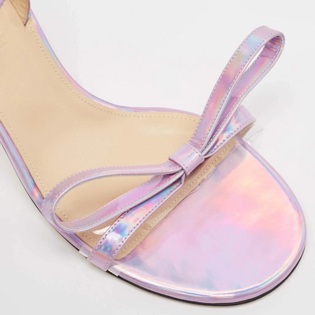 Mach & Mach Mach & Mach Purple Iridescent Leather French Bow Sandals Size 40 7