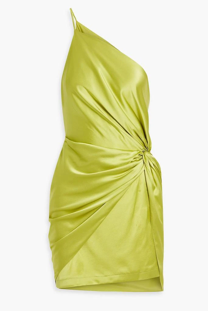 Michelle Mason One-shoulder twisted silk-satin mini dress 1