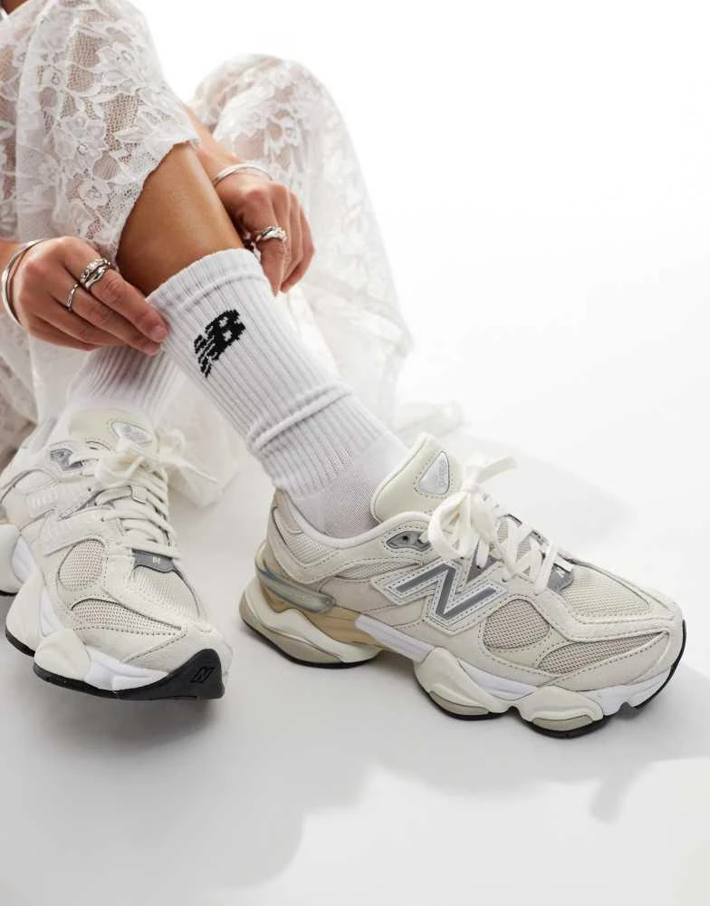 New Balance 9060 trainers in beige and silver – On Sale Now with