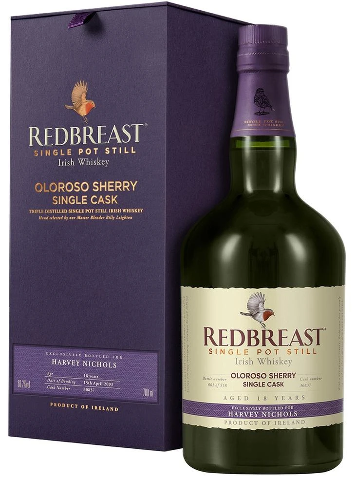 Redbreast 18 Year Old Oloroso Sherry Single Cask Single Pot Still Irish Whiskey 1