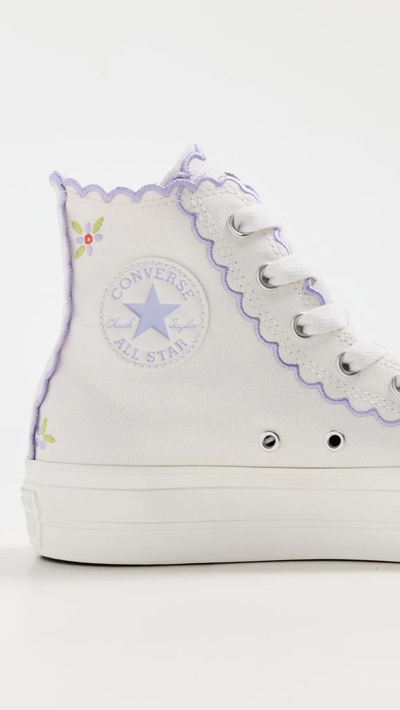 Converse Chuck Taylor All Star Lift Platform Embroidered Flowers Sneakers 5