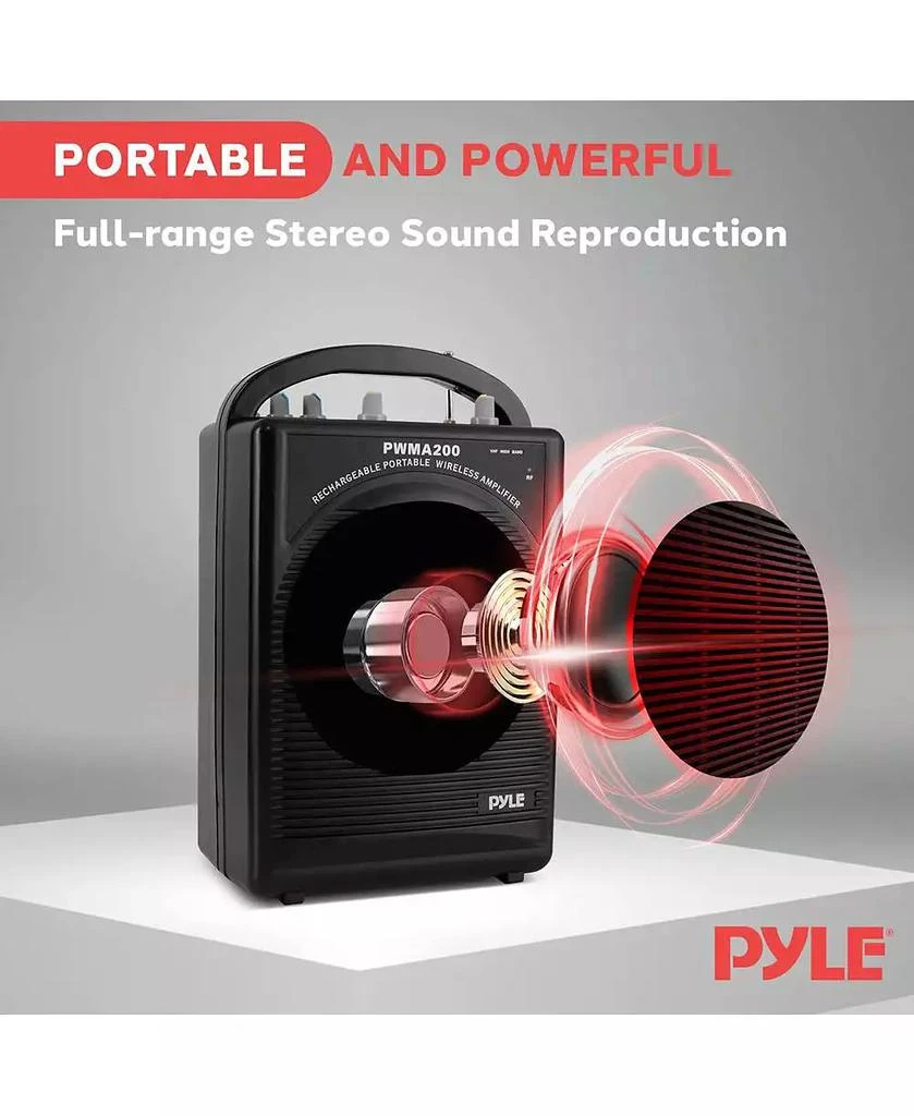 Pyle FM Radio Rechargeable PA System with Aux and Multiple Microphone Inputs 2