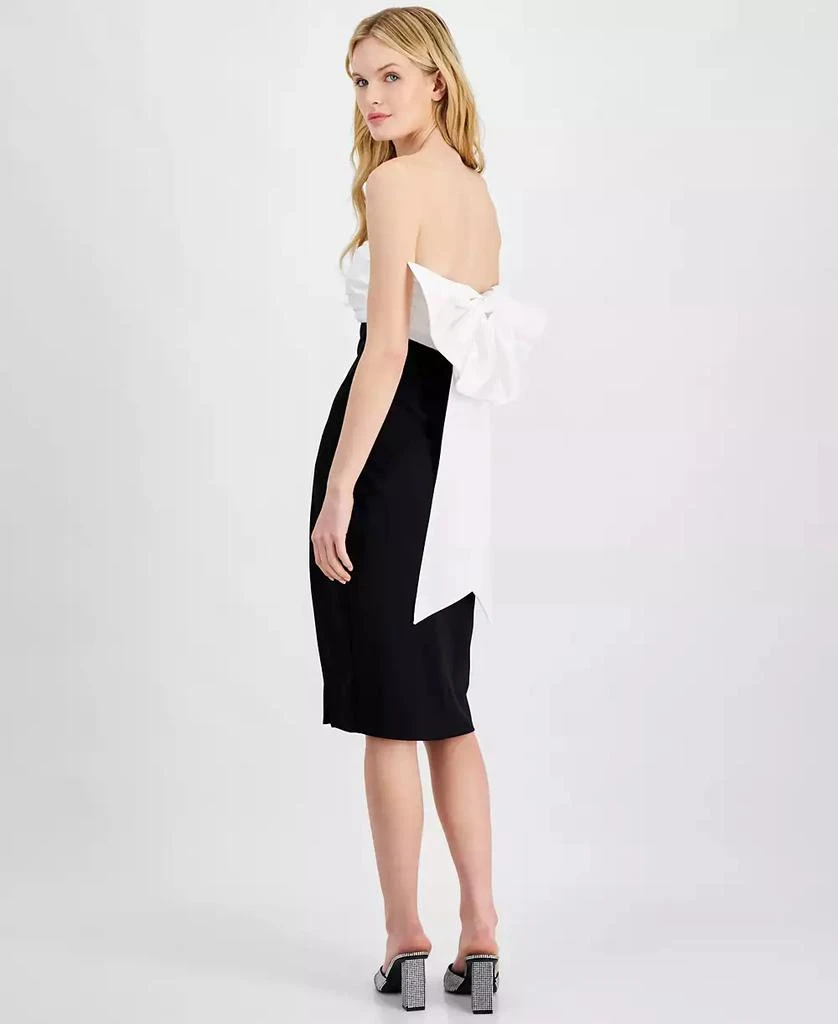 City Studios Juniors' Colorblocked Bow-Back Midi Dress 4
