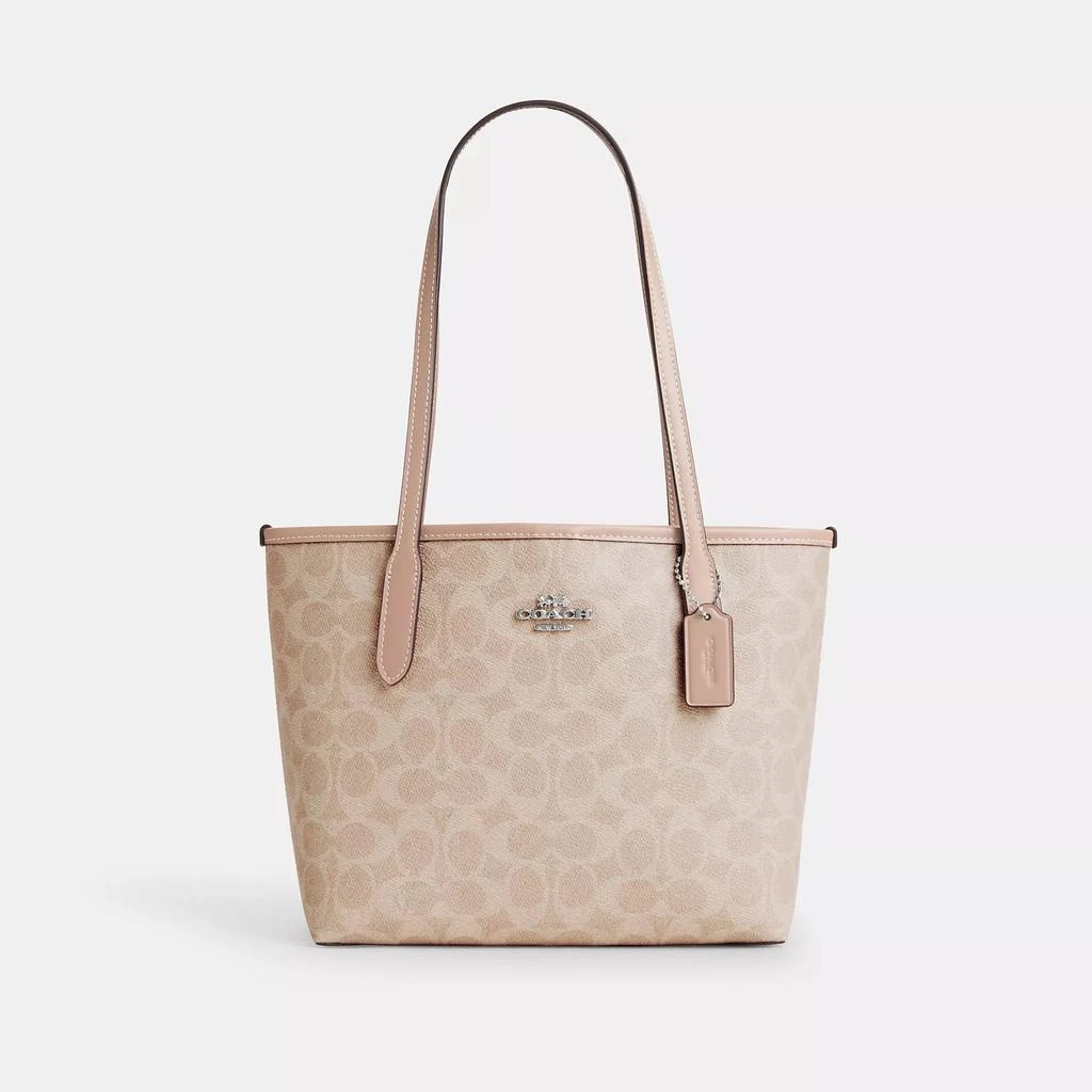 Coach Small City Tote Bag In Signature Canvas 1
