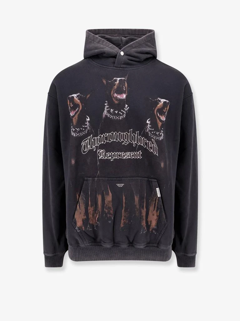 Represent Cotton sweatshirt with frontal thoroughbred print 1