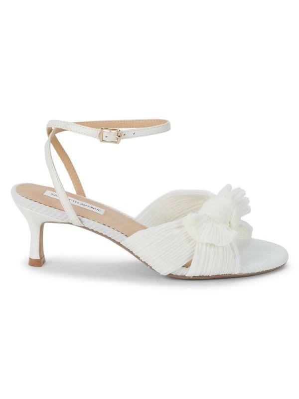 Saks Fifth Avenue Sammy Pleated Kitten Heel Sandals 1