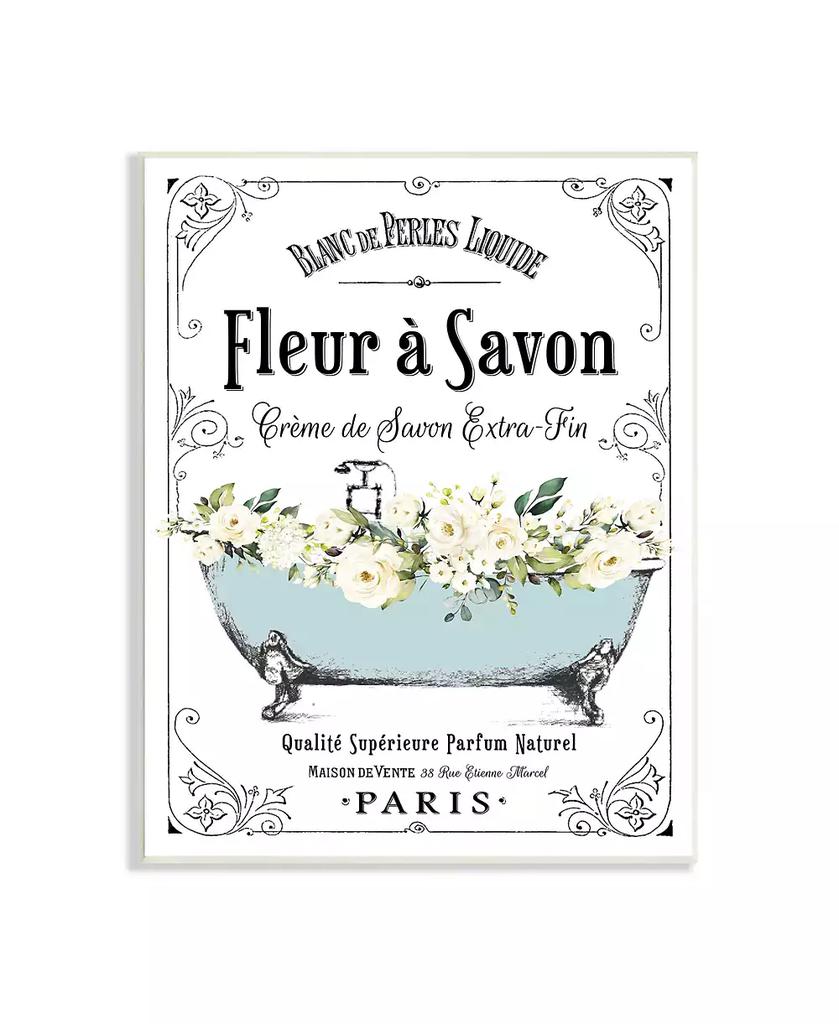 Stupell Industries Floral Parisian Bathroom Advertisement Wall Plaque Art, 10" x 15"
