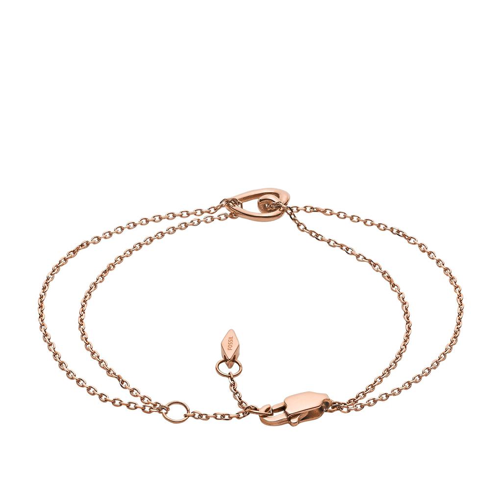Fossil Women's Rose Gold Stainless Steel Chain Bracelet