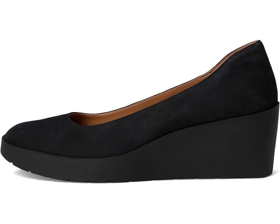 VIONIC Sereno I8693L1001 Pump Women 8.5 Black Leather Slip On Wedge Heel ZPO3651