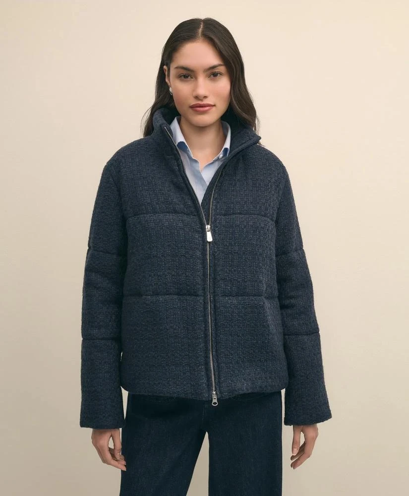 Brooks Brothers Tweed Short Puffer Jacket