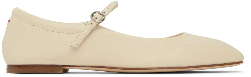 AEYDE Off-White Uma Leather Mary-Jane Ballerina Flats 1