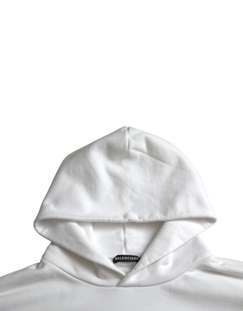 Balenciaga White Cotton Logo Hooded Pullover Sweatshirt Sweater 3