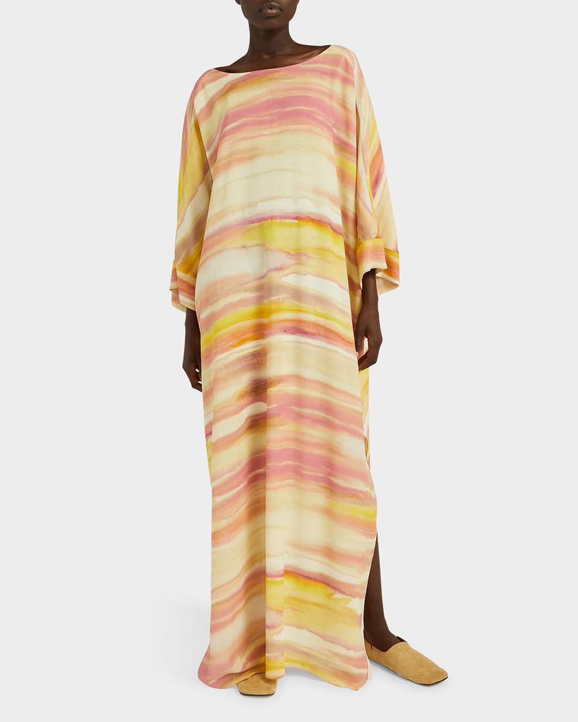 Loro Piana Abito Cillia Summer Sunset Printed Maxi Dress